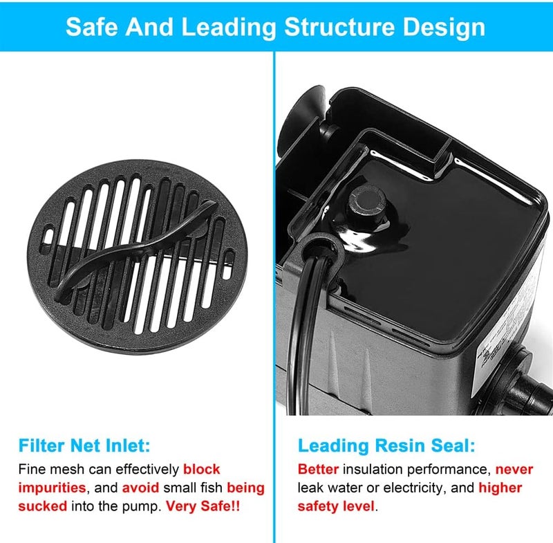 DATOO 400GPH 25W Submersible Water Pump Fountain Pump Ultra Quiet For Aquariums Fish Tank Pond Fountain Statuary Water Feature Hydroponics - Image 4